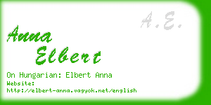 anna elbert business card